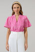 Rosie Eyelet Mei Split Neck Top